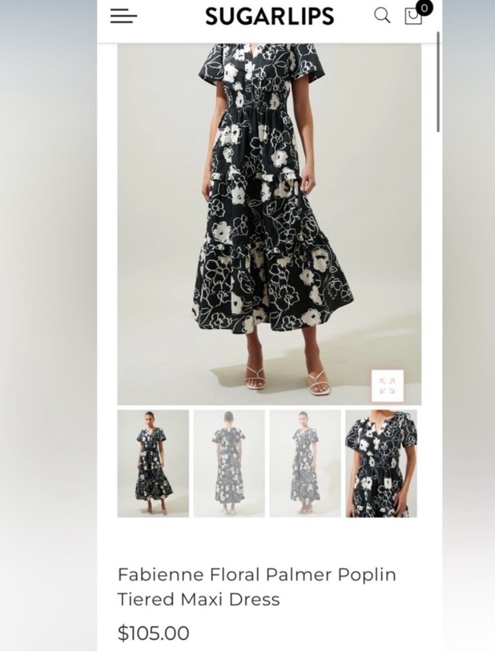 Sugarlips Palmer floral tiered maxi dress sz M - Picture 4 of 8